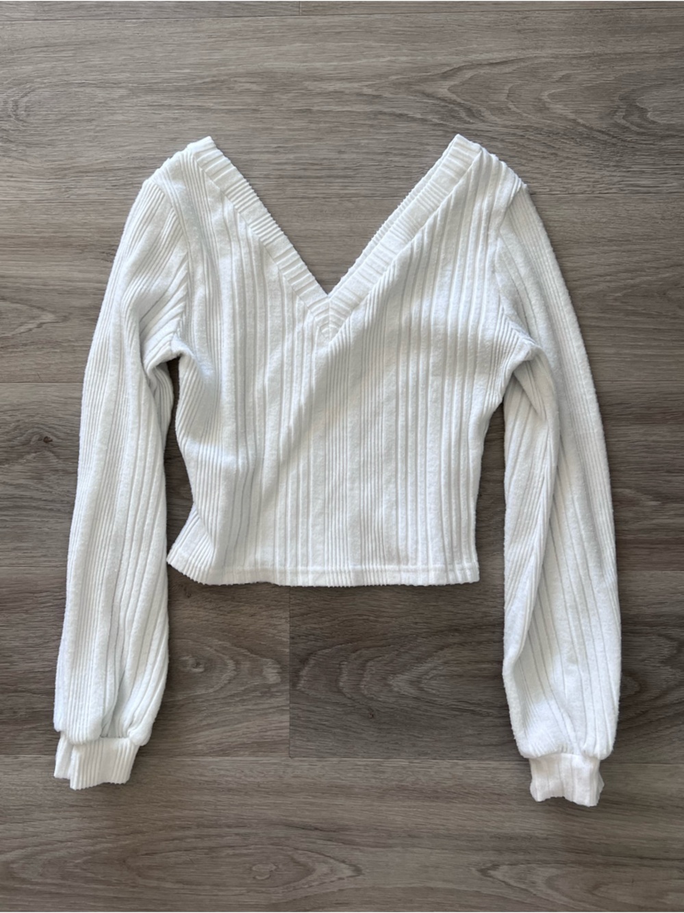 SHEIN White Ribbed Off-Shoulder Knit Top